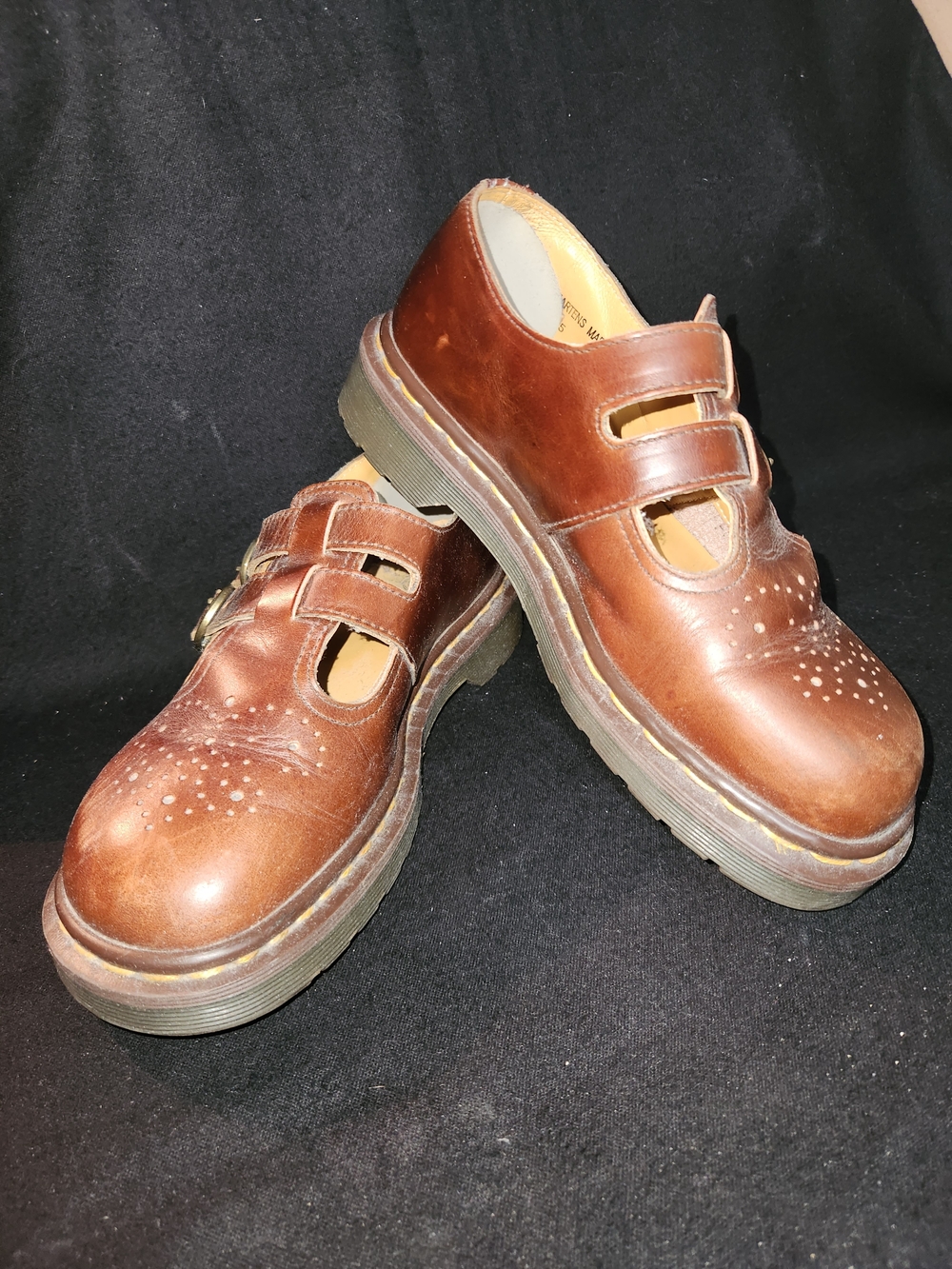 Dr. Martens Brown Leather Double-Strap Loafers #445